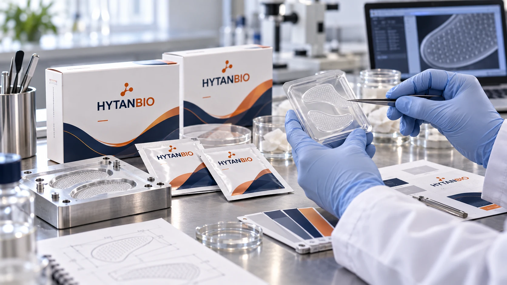 HYTANBIO custom cosmetic microneedle mold and packaging development